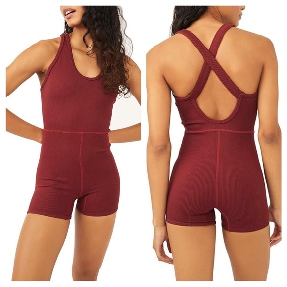 Free People Pants - Free People FP Movement Active Free Style Onzie Shortsie M/L Maroon 41